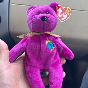 RARE Ty Beanie Baby Bear Millennium 🎊 name spelled wrong! Major ERROR🧸🤦🏻‍♀️